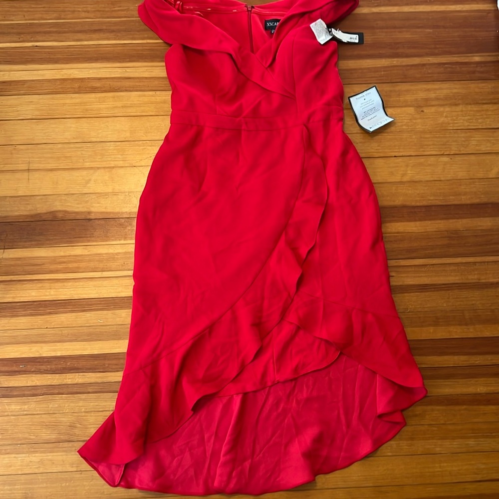 Xscape ruffled off the shoulder dress